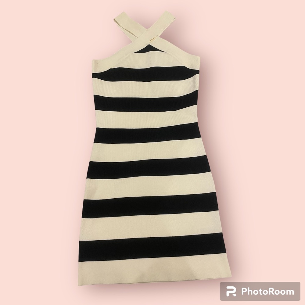 Striped tight mini dress